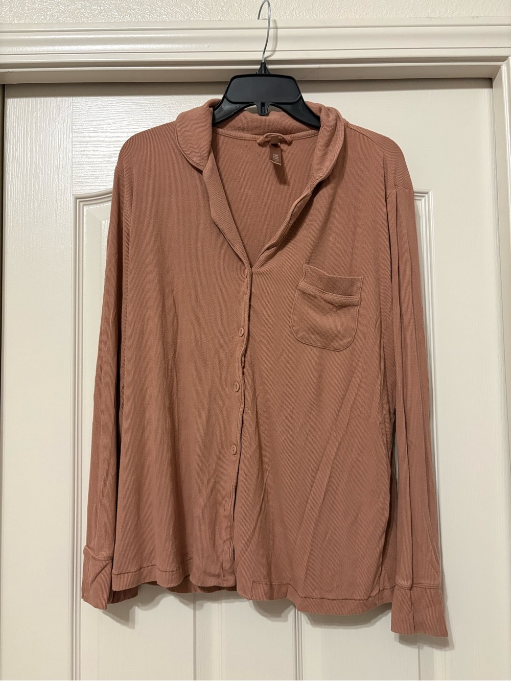 SKIMS Light Brown Button-Down Lounge Shirt
